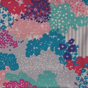25,90 Eur/Meter Kokka Echino Fabric from Japan Cotton Linen Canvas Kokka 50 cm x 110 cm Echino Garden pink L412a