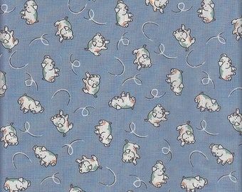 28.00 Eur/Meter oilcloth coated cotton from Japan 50 cm x 110 cm oilcloth piggy blue UR1229d