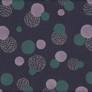 22.90 Eur/meter Japan Fabric Modern Cotton Linen Canvas Kokka 50 cm x 110 cm Le Bouquet - Dot navy G587d