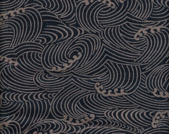 29.90 EUR/meter Japan fabric traditional cotton 50 cm x 110 cm waves blue E2104a