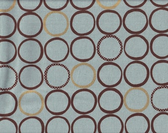 19.90 EUR/meter Japan fabric modern cotton linen canvas Cosmo 50 cm x 110 cm circles mint G4039b