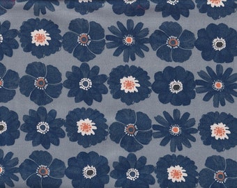 19,90 Eur/Mètre Tissus Japonais Coton Oxford Moderne Par le Mètre Fleurs 50 cm x 110 cm Fleur bleu T622d