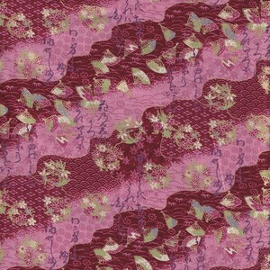 19,90 Eur/Meter traditional Japanese fabrics Cotton by the meter 50 cm x 110 cm Hana wagara red B309c image 1