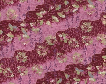 19,90 Eur/Mètre Tissus traditionnels japonais Coton au mètre 50 cm x 110 cm Hana wagara rouge B309c