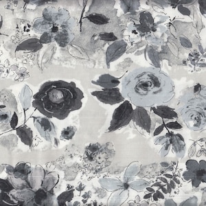 22.90 Eur/meter Japan Fabric Modern Cotton Viscose 50 cm x 110 cm Elegance flower grey T536e