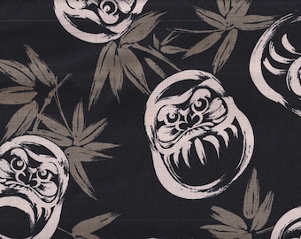 22.90 Eur/meter Japan fabric traditional cotton dobby 50 cm x 110 cm Daruma large black C4258e