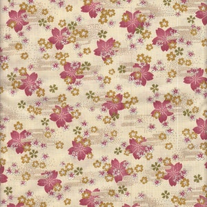 22.90 Eur/meter Japan fabric traditional cotton 50 cm x 110 cm Sakura cream B162a
