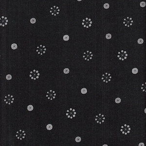 22.90 Eur/Meter Japan Fabric Modern Cotton Linen Canvas Lecien 50 cm x 110 cm Lecre basic - Flower black T0073c
