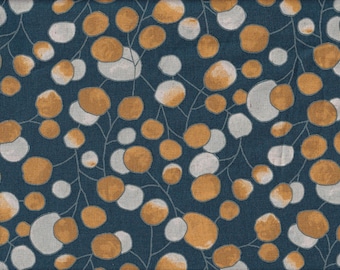 22.90 EUR/meter Japanese fabrics Modern Cotton Linen By the meter 50 cm x 110 cm Balloon tree navy T568d