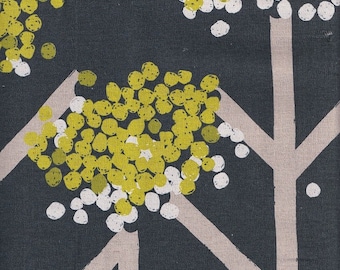 25,90 Eur/Meter Kokka Echino Fabric from Japan Cotton Linen Canvas Kokka 50 cm x 110 cm Echino Nabana anthracite L411c