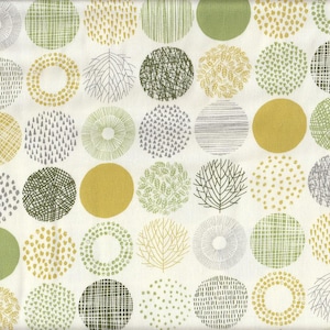 29.90 Eur/meter oilcloth laminated Japanese cotton fabric 50 cm x 110 cm Nordic Round green UG544n
