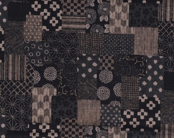19,90 Eur/m  Japan Stoff traditionell Baumwolle 50cm x 110cm Patch schwarz E1093e