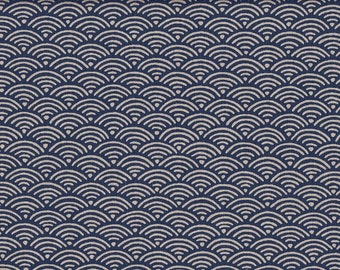 17.90 Eurmeter Japan fabric traditional cotton by the metre 50 cm x 110 cm Seigaiha midi red D1103a