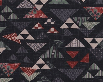22.90 Eur/Meter traditional Japanese fabrics cotton sold by the meter rabbit 50 cm x 110 cm Sankakkei patch black C7004d