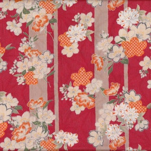 22,90 Eur/Meter Japanese fabric traditional cotton 50 cm x 110 cm Sakura asanoha red B044a