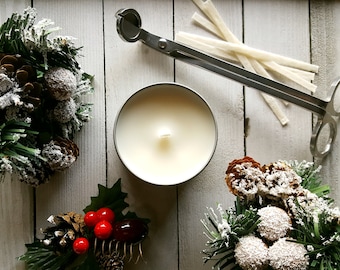 CRANBERRY WOODS - Weihnachtliche Sojakerze | Winter Soja Kerze | Holzdocht Soja Kerze | Cranberry Sojakerze | Weihnachtsholzdocht Kerze | 125 ml