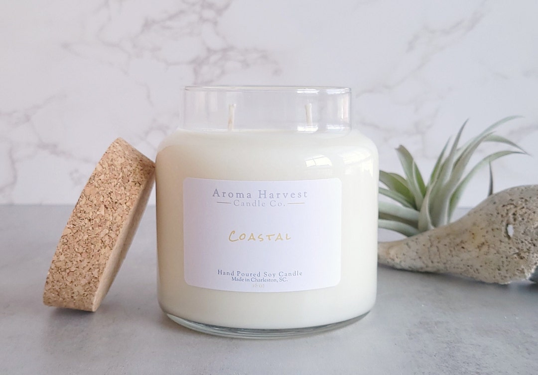 Coastal Candle 16 Oz Beachy Candle Large Candle Etsy
