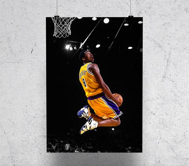 Gift for boyfriend Kobe Poster LA Lakers Sport Poster Gift for him Kobe Bryant Poster Art Kobe Bryant Basketball Artwork Wall Canvas