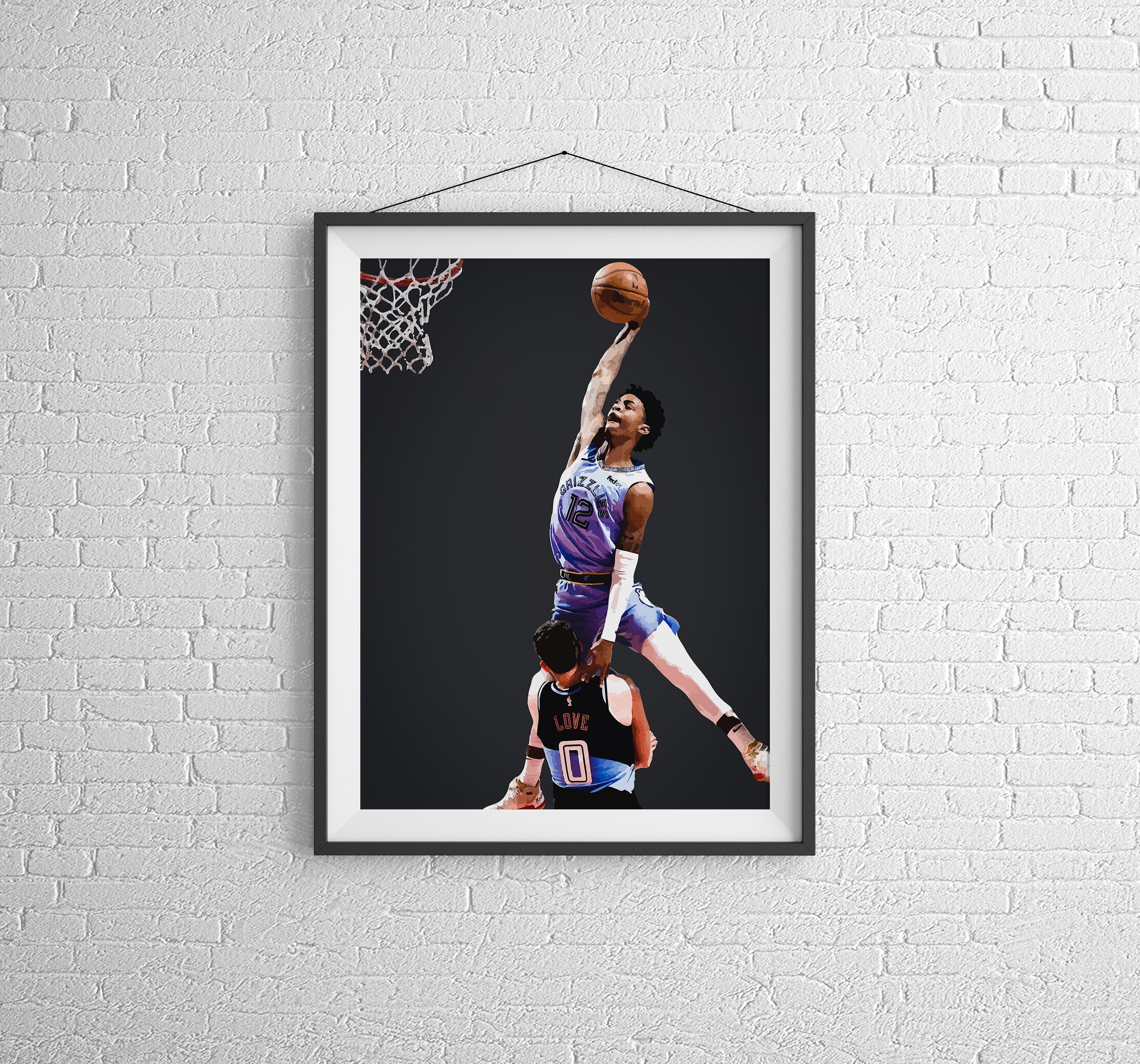 Discover Ja Morant Dunk, Basketball Poster, Sports Print, Grizzlies Poster