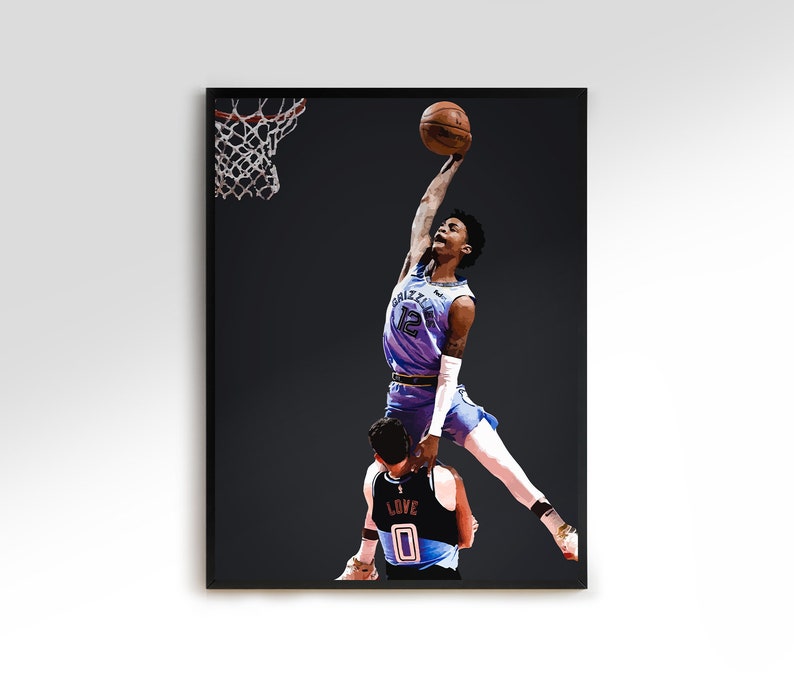 Ja Morant Dunk Basketball Poster Sports Print Grizzlies | Etsy