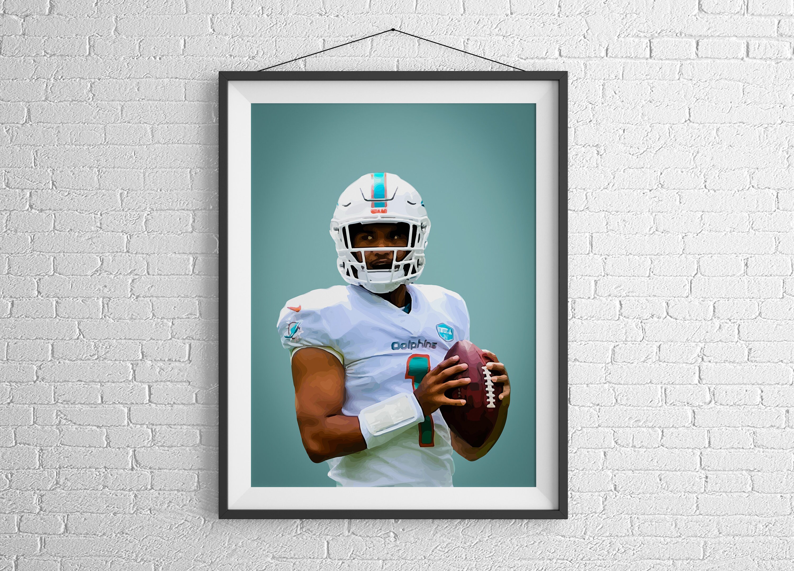 Miami Dolphins Poster Football Poster Tua ovailoa Best Etsy 日本