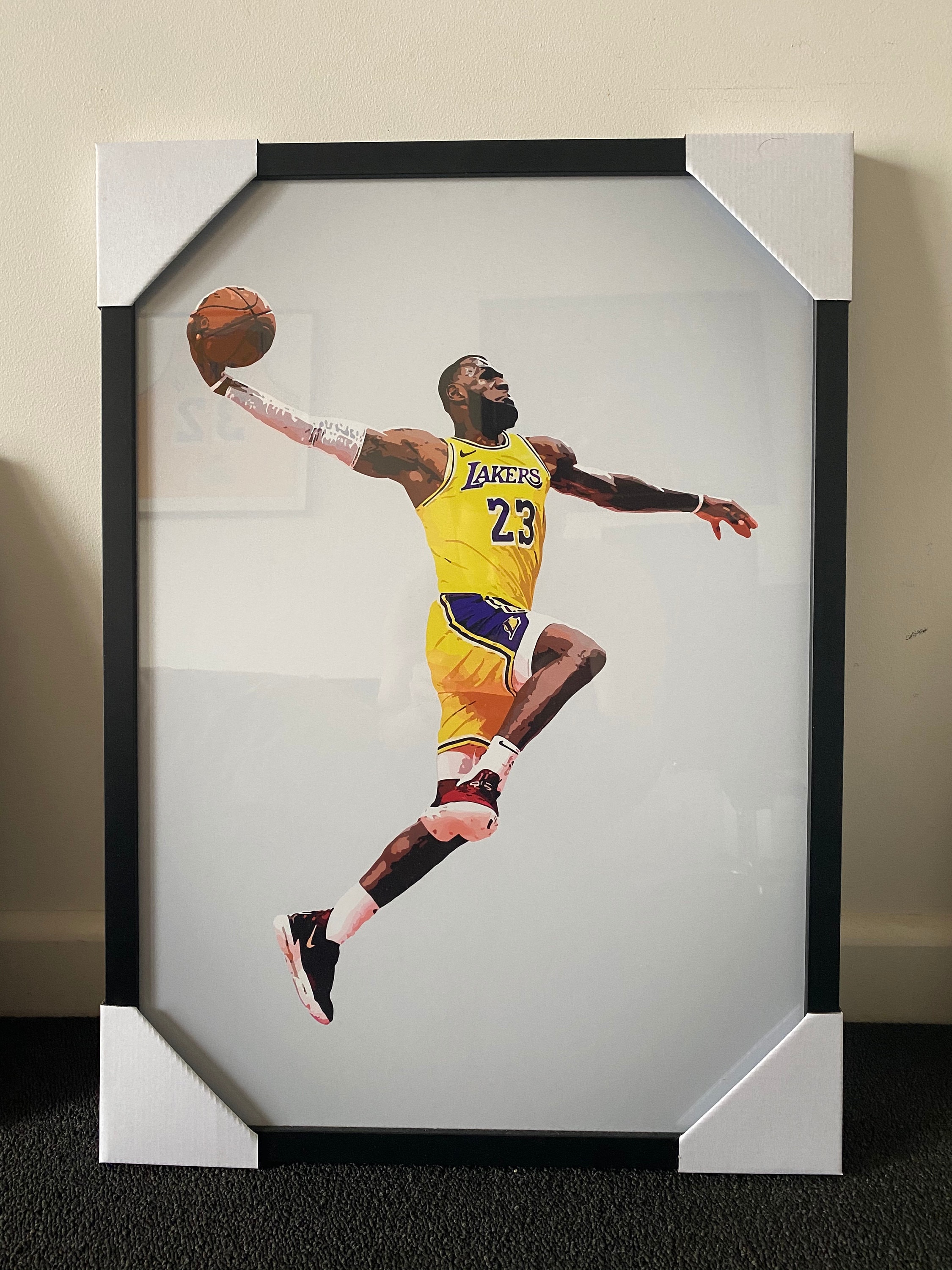 signed lebron poster
