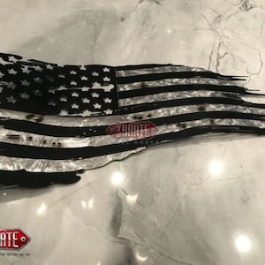 Blacked out Tattered American Flag
