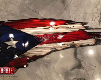 Puerto Rico Tattered Flag