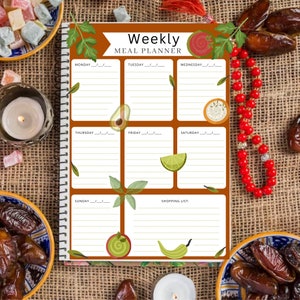 Tygodniowy plan posiłków | Przygotowywanie posiłków | Cyfrowy plan posiłków do pobrania | Tygodniowy plan menu | Wydrukowany plan posiłków