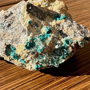 Rosasite with Calcite from Ojuela Mine Mexico