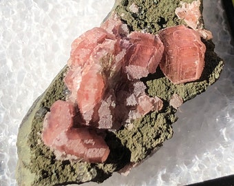 Rhodochrosite on Matrix from Mexico