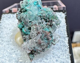 Aurichalcite with Calcite Thumbnail Specimen from Mexico