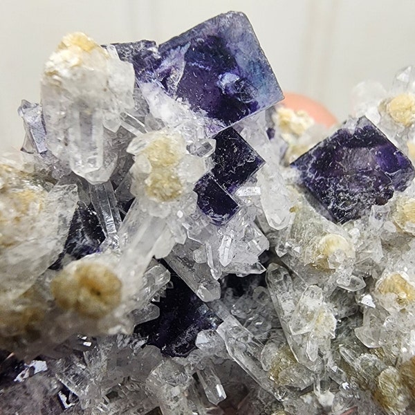 Fluorite avec quartz de Yaogangxian, Chine