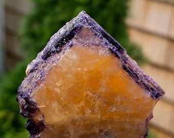 Purple and Yellow Cubic Fluorite Crystal from Illinois USA