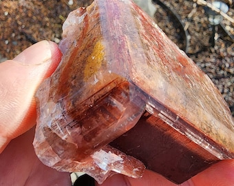 Red Hematite in Calcite Crystal from China