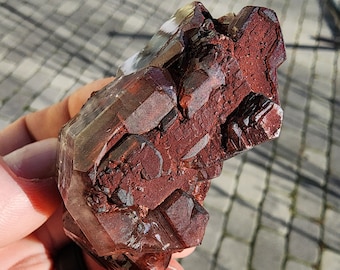 Red Hematite in Calcite Crystal from China
