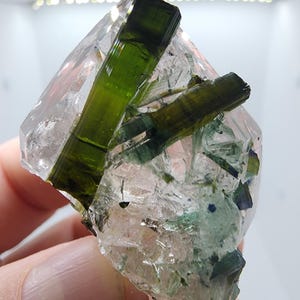 Gem Green Tourmaline in Quartz from Minas Gerais, Brazil