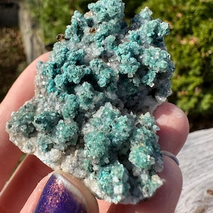Rosasite with Calcite from Ojuela Mine Mexico