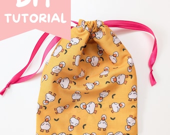 DIY Drawstring Bag Sewing Pattern | Beginner-Friendly Pouch (PDF Pattern)