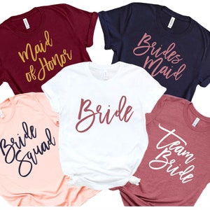 Popular personalizado despedida de soltera camisas malva damas de honor camiseta dama de honor equipo novia madre de la novia camisas novia bebé imagen 10