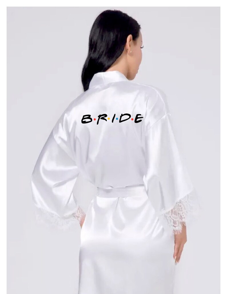 Friends Bridesmaid Robes, Bridesmaid Robes, Bridal Party Robes, Satin Robes, Wedding Robes, Bridesmaid Gifts, custom robes, Dressing gown, image 7