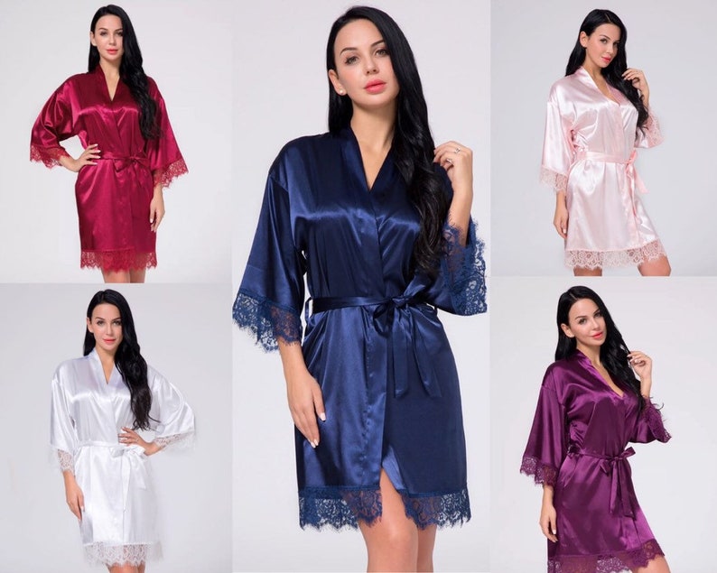 Friends Bridesmaid Robes, Bridesmaid Robes, Bridal Party Robes, Satin Robes, Wedding Robes, Bridesmaid Gifts, custom robes, Dressing gown, image 10