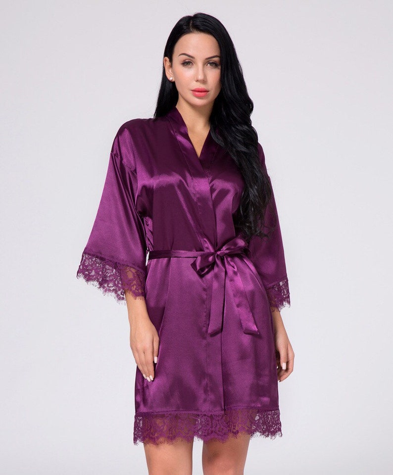 Purple Bridesmaid Robes Purple Wedding Robes Purple Bridal Etsy