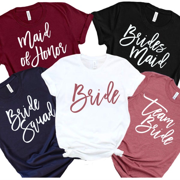 Bridesmaids Shirt, Bridesmaid custom tshirts, Wedding Custom Shirts, Maid of Honor Shirt, Bridesmaid Gift,Bridal Party Shirts, bride's babes