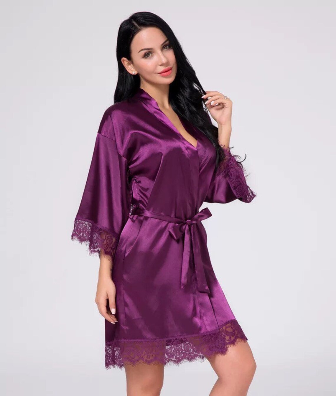 Purple Bridesmaid Robes Purple Wedding Robes Purple Bridal Etsy