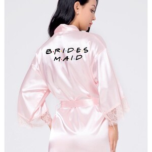 Friends Bridesmaid Robes, Bridesmaid Robes, Bridal Party Robes, Satin Robes, Wedding Robes, Bridesmaid Gifts, custom robes, Dressing gown, image 8