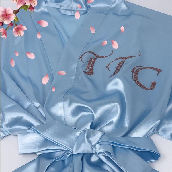 Bridesmaid Robes set of 2,3,4,5,6,7,8,9,10, Personalized Wedding Robes, Custom Bridal Robes, Satin Robes, Dressing Gown, silky wedding robes