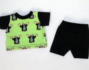 2 pcs. T-Shirt - Set "The Little Mole - Hipp Hipp Hooray" Gr. 36 doll clothes fabric & love