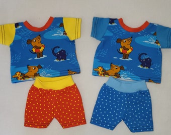 2-tlg. Puppen - Set "Die Maus - Pack die Badehose ein"  Stoff & Liebe