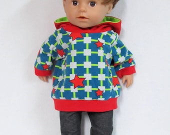 2 tlg. Puppen-Set Gr. 43 cm  Puppenkleidung  Hoodie + Hose